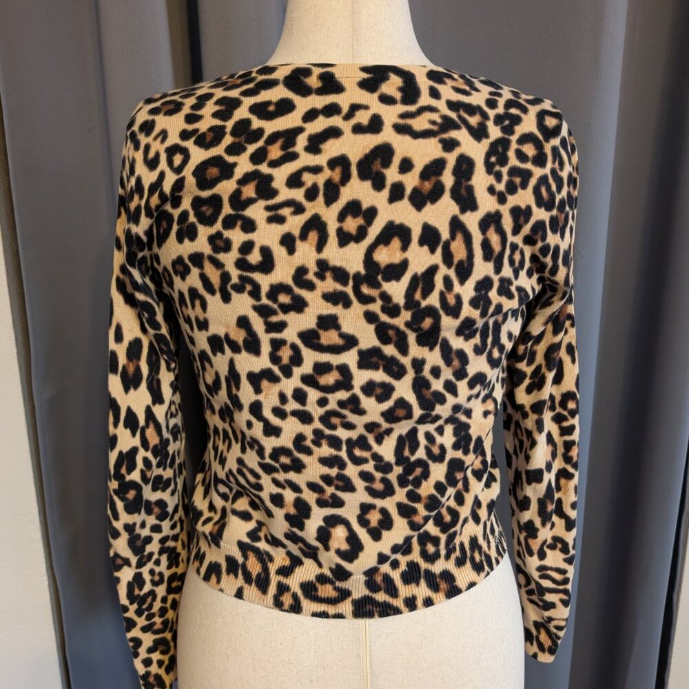 H&M Leopard print long sleeve cardigan, sz S (SMALL) - Picture 2 of 7